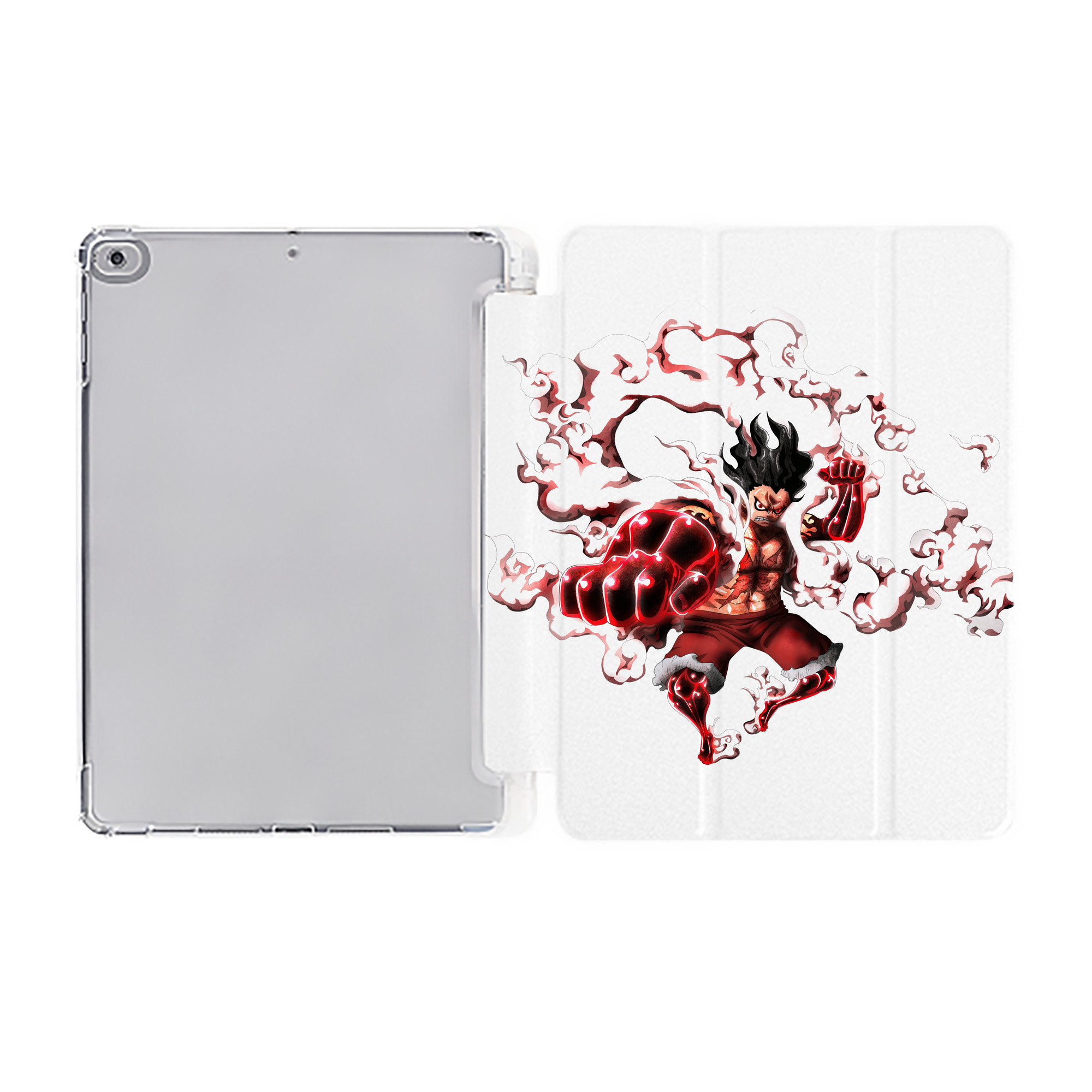 （画像用） ワンピース モンキー・D・ルフィ ONE PIECE Monkey D. Luffy IPad ケース ペン収納付き 三つ折りスタンド PUレザー×シリコン 対応機種9.5/10.5/10.9インチ